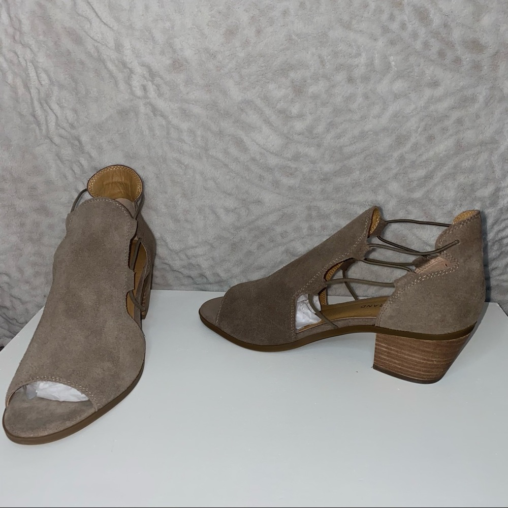 Lucky Brand Berrette Leather Suede Heels